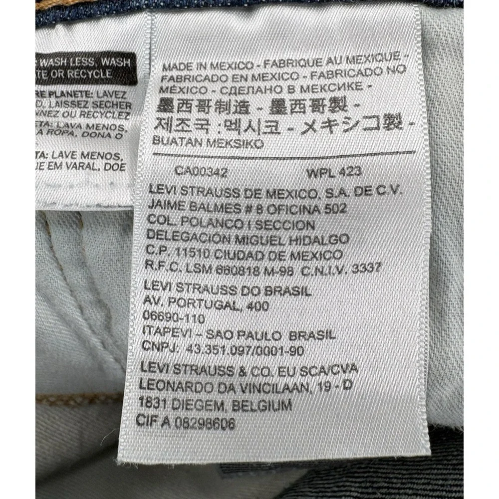 Levis 513 Slim Straight Jeans Mens 32x30 (Fits 34x30) Blue Dark Wash Wallet Fade